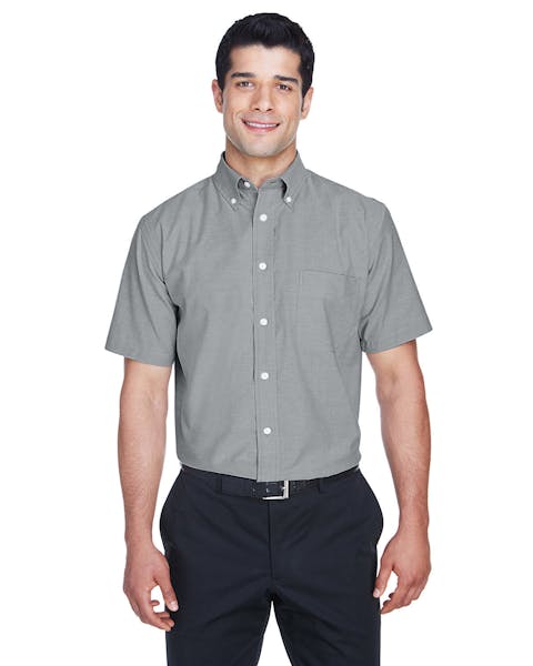 Harriton M600S Men's Short-Sleeve Oxford with Stain-Release