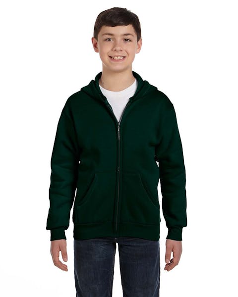 Hanes P480 Youth EcoSmart 50/50 sudadera con capucha y cremallera completa