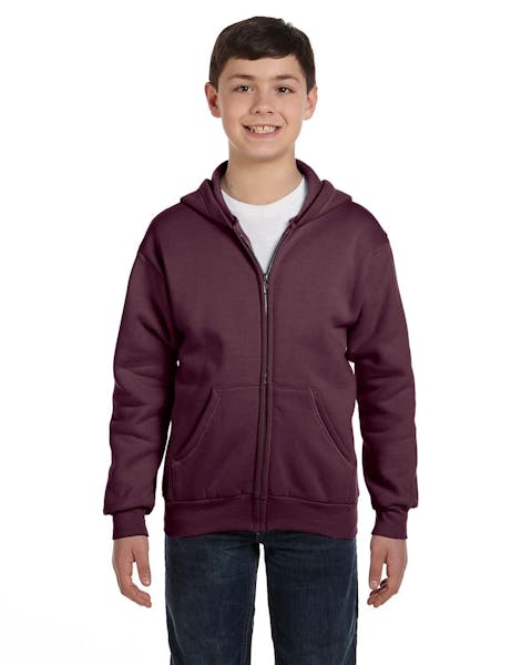 Hanes P480 Youth EcoSmart 50/50 sudadera con capucha y cremallera completa