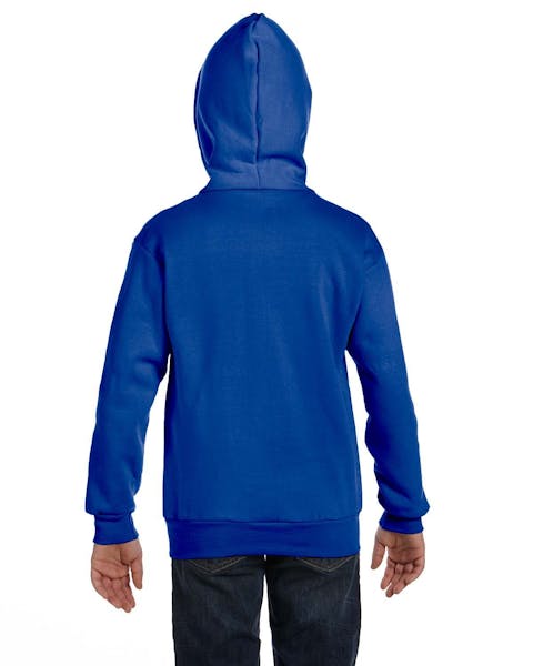 Hanes P480 Youth EcoSmart 50/50 Full-Zip Hooded Sweatshirt