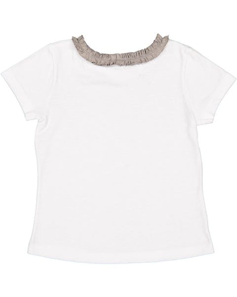 Rabbit Skins RS3329 Camiseta con cuello con volantes para niñas pequeñas