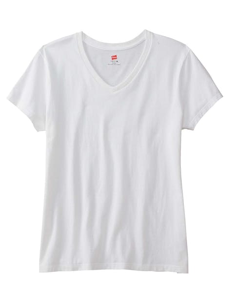 Hanes S04V Ladies' Nano-T V-Neck T-Shirt