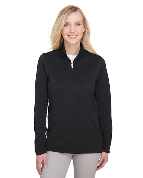 UltraClub UC792W Coastal Piqué Fleece para mujer con un cuarto de cremallera