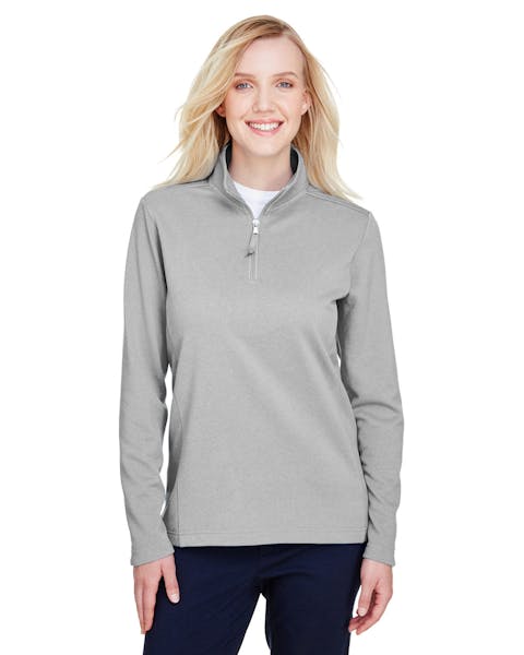 UltraClub UC792W Coastal Piqué Fleece para mujer con un cuarto de cremallera