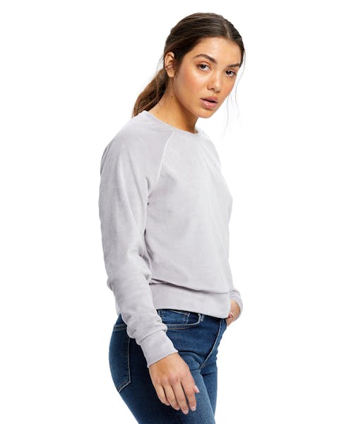 US Blanks US538 Camiseta corta de terciopelo de manga larga para mujer